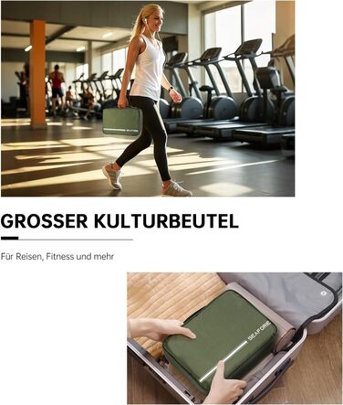 Сумка-органайзер для туалетних аксесуарів, велика дорожня сумка-мішечок для жінок та чоловіків, 4-в-1 водонепроникна, для подорожей/кемпінгу, армійний зелений