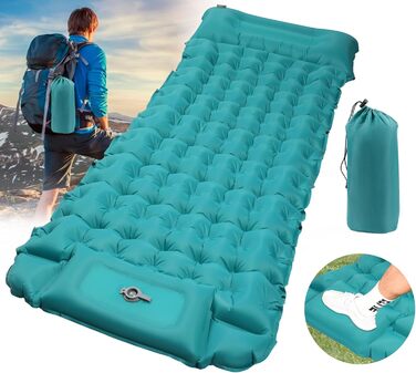 Надувна ізомат для кемпінгу DeeprBling Isomatte з самонадуванням та помпою, 200x70x10 см