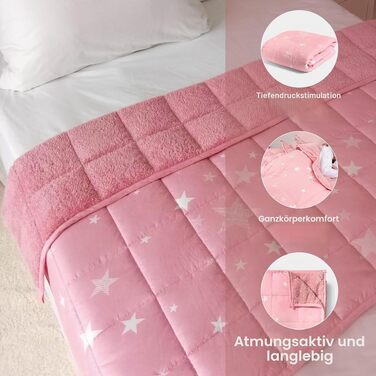Обважнююча ковдра Dreamscene Star 3кг, 100x150 см, терапевтична ковдра для сну та релаксації (Рожева)