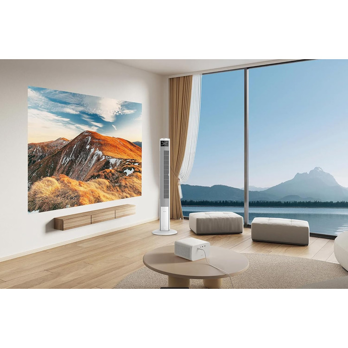 Вентилятор турецький Be Cool 121 см, 3 швидкості, осциляція, LED-дисплей, таймер 12год, іонізатор, пульт, білий, 45W