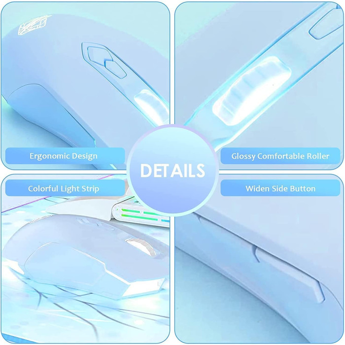 Механічна ігрова клавіатура AK33 TKL 80% з синіми перемикачами, RGB-підсвічуванням та мишею, 2500 DPI, 82 клавіші, для ігор та офісу