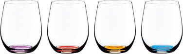 Стакани RIEDEL Happy O Vol. 2, прозоре кришталеве скло, кольорове дно, машинне виготовлення
