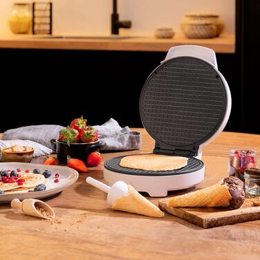 Вафельниця Cecotec Fun Gofrestone з антипригарним покриттям RockStone, регульований термостат, великі вафлі, 1200 Вт (форма кегли).