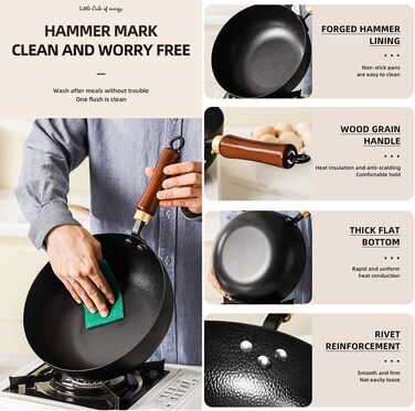 Набір сковорідок з нержавіючої сталі з антипригарним покриттям (4 шт.) 26/24/20/18 см, дерев'яні ручки