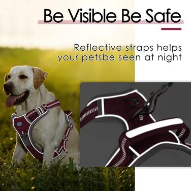 ThinkPet шлейка для собак з ручкою - анти-тяга, дихаюча, з підкладкою, світловідбиваюча (червона, XL)