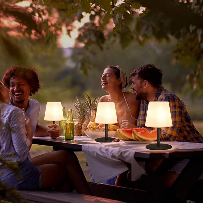 Акумуляторний LED настільний світильник Malux з димером, теплий/холодний білий (3000K/7500K), водонепроникний IP44 для дому та саду