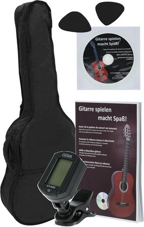 Кітара класична Juan Miguel Navarrez, 4/4, чорна, стартовий набір (сумка, медіатор, книга з CD, тюнер)