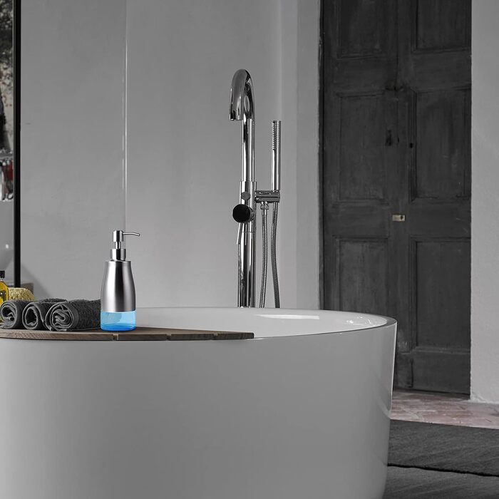 Набір для кухні та ванної кімнати: дозатор мила з нержавіючої сталі, флакон та насос (390 мл, Нікельована сталь)