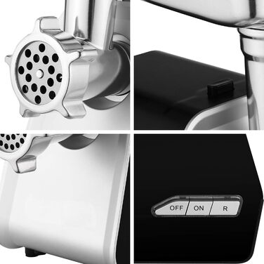 Електрична м'ясорубка Profi 1500 Вт 4-в-1 з контейнером для зберігання, набором для ковбас, 3 дисками та насадкою для печива - для дому