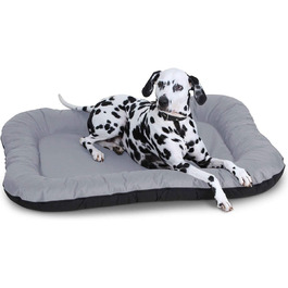 Knuffelwuff Dog Bed Lucky - Indoor and Outdoor Dog Cushion, Dog Sofa, Dog Basket, Dog Kennel, Size L (Grey, L 118 x W 85 x H 12 cm)