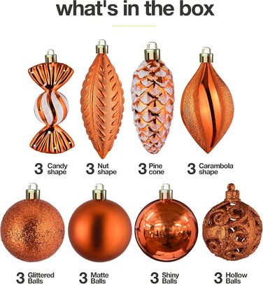 М'які кулі для прикрашання ялинки з міді, 24 шт. - прикраси для ялинки та декорування святкового інтер'єру