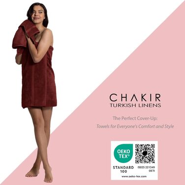 Набір рушників Chakir Turkish Linens з турецької бавовни, готельна серія, 6 предметів (2 великі, 2 середні, 2 маленькі), колір Cranberry