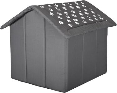 Будка для собак та котів HobbyDog середнього розміру - сіра, 52x46x53 см [L], знімний дах