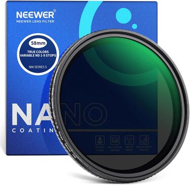 NEEWER Фільтр ND Variabler 67mm ND2-ND400 (градуйований) з оптичним склом HD, для фото та відео