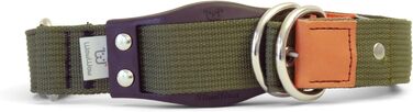 WowWow Professional Dog Collar with Leash - Size 37-46 cm, 195g lightweight, innovative collar with integrated leash - known from 'Die Höhle der Löwen' (L, Khaki)