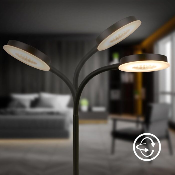 LED лампа BRILONER для столу з сенсорним управлінням, регульована яскравість, поворотна, чорна. Ідеально для дому та офісу, читання. Розміри: 32,5x13x40 см