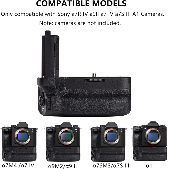 Надійний вертикальний хват (Battery Grip) VG-C4EM для камер Sony A7R V, A7R IV, A9 II, A7 IV, A7S III, A1. Замінник оригінального вертикального хвата Sony, сумісний з акумулятором NP-FZ100.