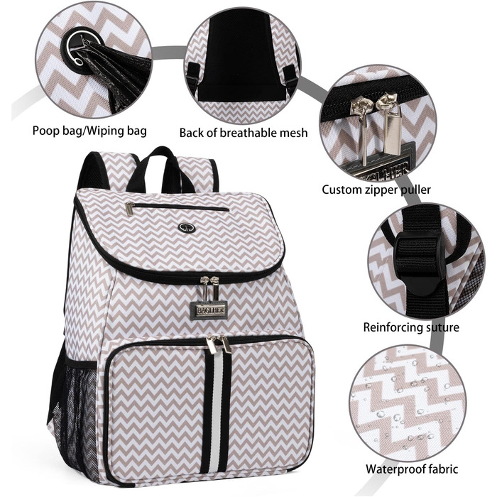 Сумка-переноска для собак Baglher, переноска для подорожей з собакою, рюкзак для тварин з мисками та контейнерами (BLW-A, Classic)