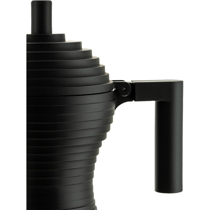 Alessi Pulcina MDL02/3 BB - Design Espresso Coffee Machine, made of cast aluminum with handle and knob made of PA, 3 cups, Black