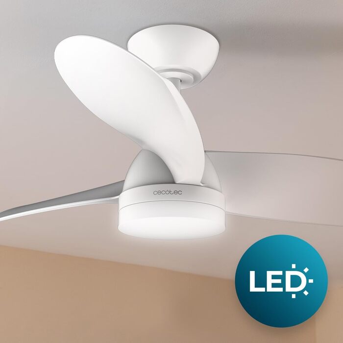 Стельовий вентилятор Cecotec EnergySilence Aero 3050 з LED підсвіткою, 36 дюймів, білий