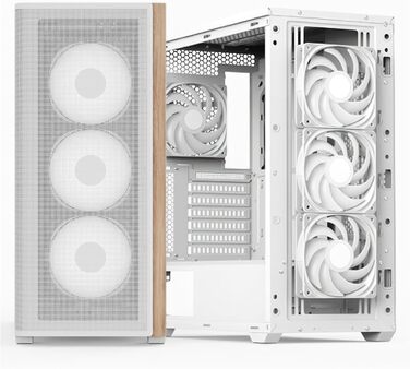 Корпус для ПК Aerocool D502A Mid-Tower: сітка Airflow, 4 RGB-вентилятори, підтримка ATX/Micro-ATX/Mini-ITX, скло, білий колір