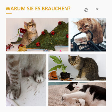 PawHut Комплект з 2 килимків для дряпання котів PawHut, захист для дивану, килимок з сизалю, бежевий+сірий, 130x45x0,3 см, для крісел та диванів | Aosom
