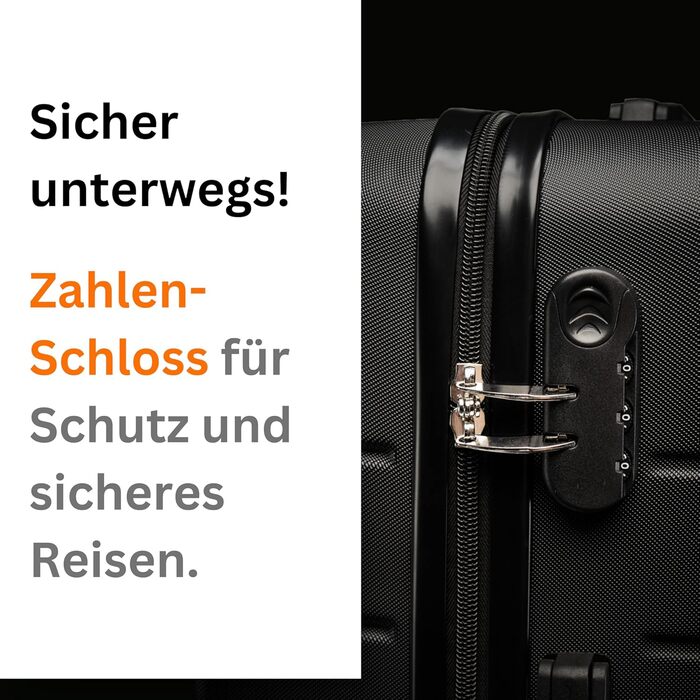 Чемодан NOWI Bergamo: водонепроникний, 8 коліс, 360°, телескопічна ручка, повне внутрішнє оздоблення (L, Чорний Midnight)