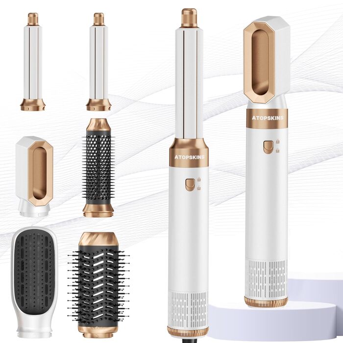 Atopskins Pro Air Styler 6 в 1: Фен-щітка, плойка, стайлер для волосся, сушка, укладка, для всіх типів волосся