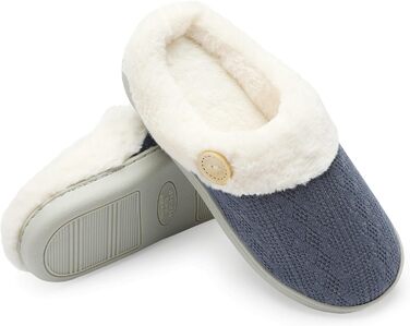 Чантому: жіночі домашні тапочки з меморі-піною, плюшеві, теплі, антиковзні, для дому та вулиці, розмір 40/41 EU, темно-синій