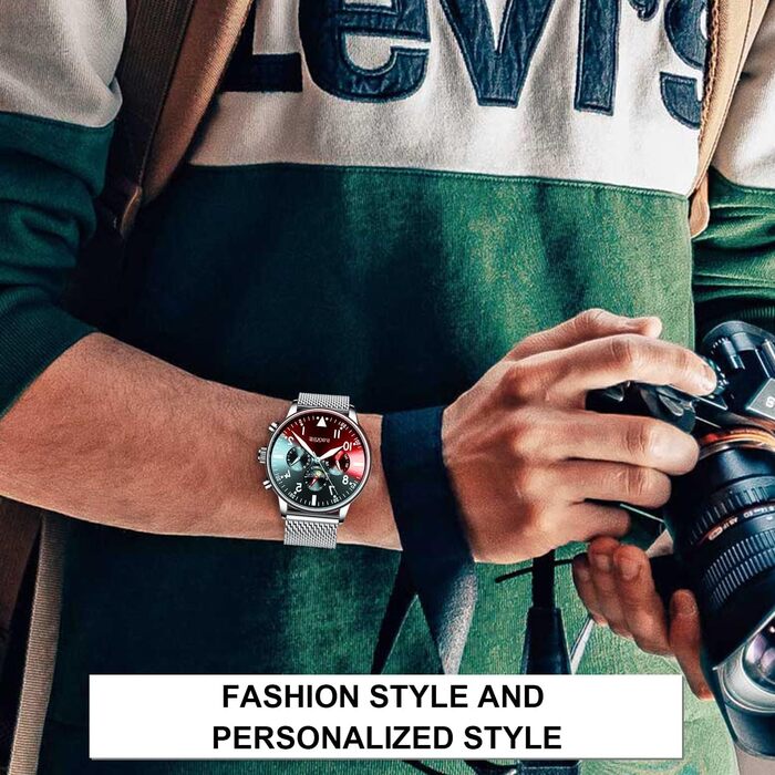 Чоловічий годинник, автоматичний механічний, на зап'ястя, аналоговий, з датою, з нержавіючої сталі. С-подібний ремінець, спортивні годинники, подарунок (сріблястий)