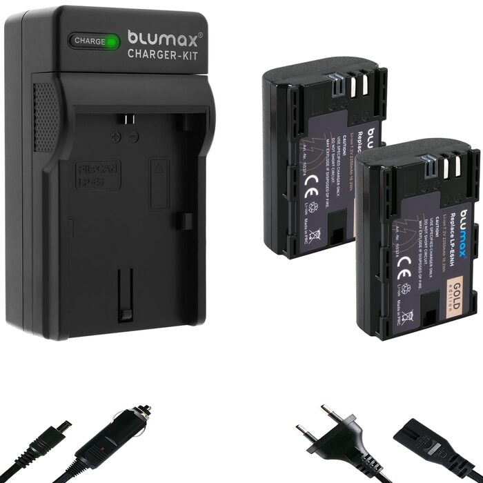 Акумулятор Blumax LP-E6NH для Canon (2250mAh) + Slim Dual Charger LP-E6P/N для Canon EOS R/R5/R6/R7/5D Mark III/IV/7D/90D