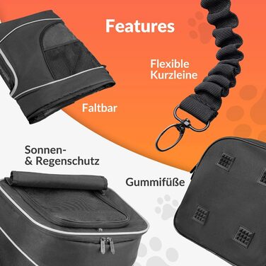 Рюкзак для тварин до 20 кг, регульовані ремені, складаний, короткий поводок, чорний. Ідеально для собак та котів