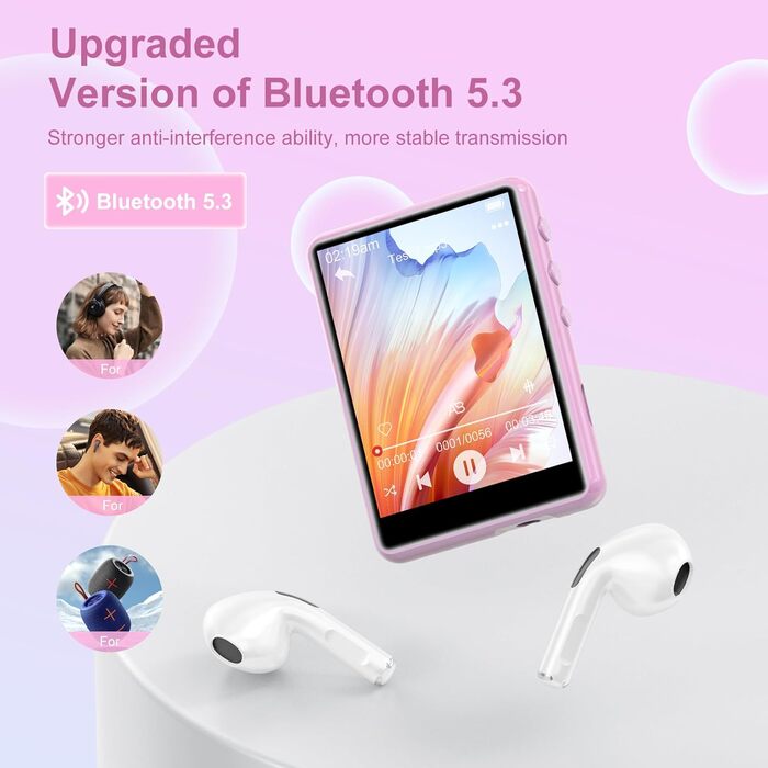 MP3 плеєр 64GB з Bluetooth 5.3, 2.4