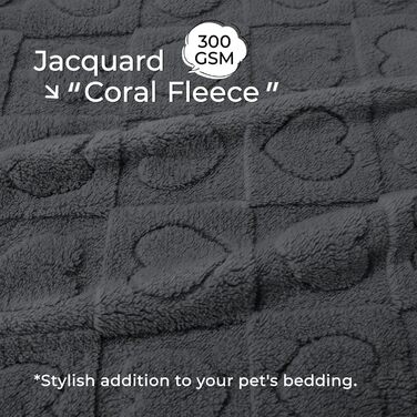Водонепроникний коврик для собак Luciphia, середній та великий розмір, для ліжка/дивану, м'який, пухнастий, з 3D-серцем, з флісу Sherpa, комфортний, заспокійливий, сірий, 76 x 104 см