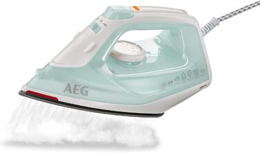 Праска AEG DB 1740LG 3000 серії: 2400 Вт, 110 г/хв, керамічна підошва, антинакип, 250 мл, 2 м, зелено-біла