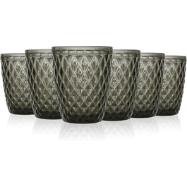Colorful Drinking Glasses Set - Glass Set - Colored Water Glasses, Juice Glasses - Set of 6, 250 ml - Dishwasher Safe - Modern Design with Patterns