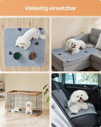 Підстилка для собак Feandrea, 2 шт., 122 x 91 см, XL, сіра, водонепроникна, супер поглинаюча, для собак