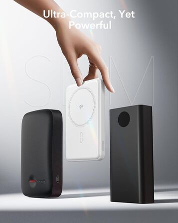 Power Bank ESR MagSafe QI2 з бездротовою магнітною зарядкою, 15W, 5000mAh, USB-C, білий (з підставкою)