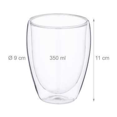 Relaxdays Double-Walled Latte Macchiato Glasses