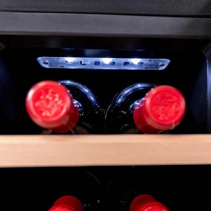 Cecotec 8-Bottle Wine Rack Bolero GrandSommelier 830 CoolWood, Thermoelectric, Quiet and High Performance, Adjustable Temperature: 8-18ºC, Touch Control Panel, Displays, Eco-friendly.