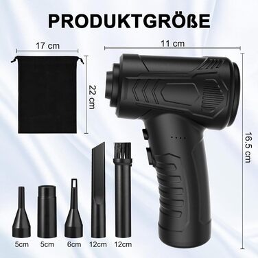 Електричний пилосос для повітря Faburo: 3 швидкості, 51000 об/хв, LED-підсвічування, USB-зарядка, для авто, дивана, офісу