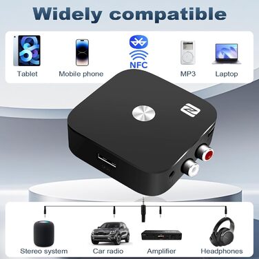 Bluetooth адаптер Aux 3.5 мм: Bluetooth 5.3 стереоприймач для аудіосистеми, автомобіля, підсилювача