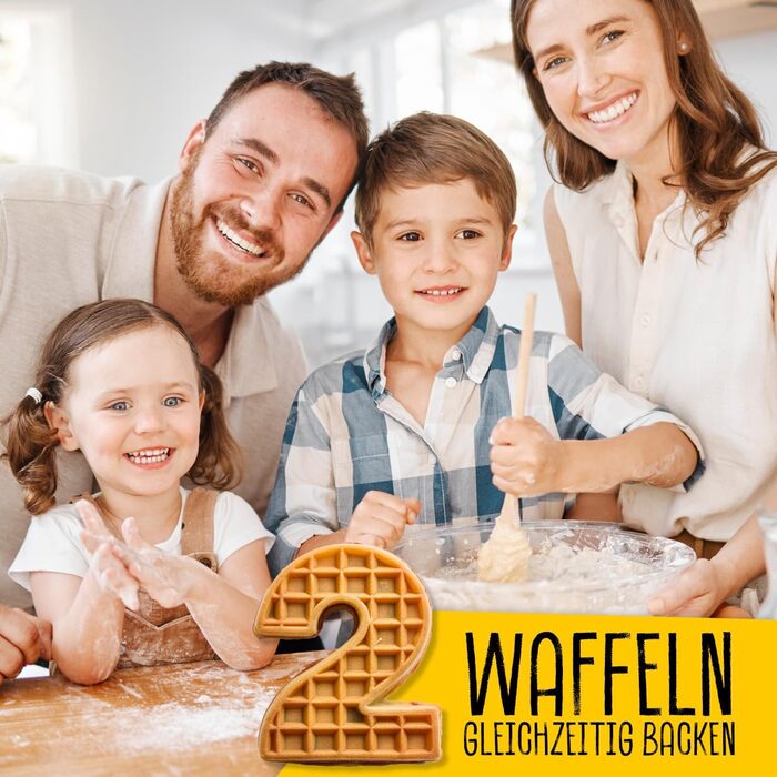 Gourmetmaxx Belgian Waffle Maker - 1000W - Non-Stick - Even Heat Distribution - 2 Waffle Plates