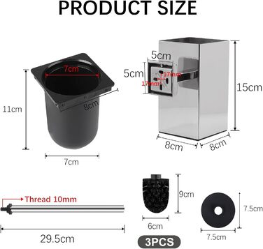 Набір для чищення унітазу Exleco з щіткою та змінною щіткою, золотий, для ванної кімнати