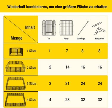 Клітка-загон для собак Aivituvin Welpenlaufstall – 8 панелей, 79x100 см, чорний, XL. Загон для цуценят, вольєр для собак, вольєр для тварин з дверцятами для дому та саду