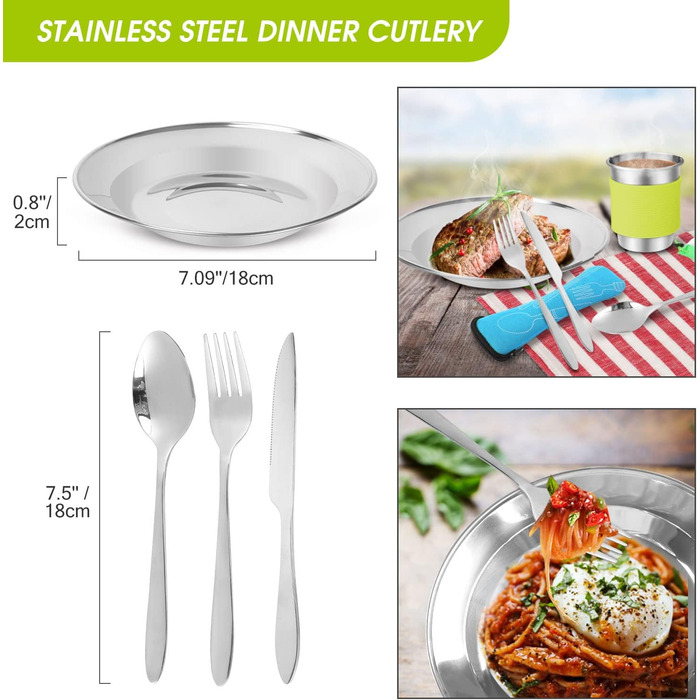 Odoland Camping Cookware Set - 6 Person Outdoor Cooking Set for Backpacking, Camping, and Picnics