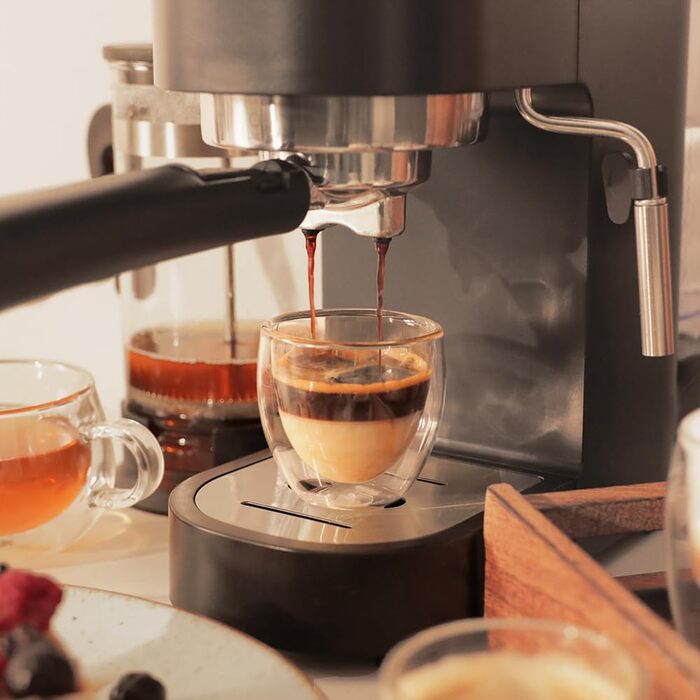 Cecotec Espressomaschine Espresso and Cappuccino Cafelizzia 790 Steel Pro. 1350W, Manometer, Thermoblock system, 20 Bar pressure, automatic mode for 1-2 coffees, swivel steam wand, 1.2L, stainless steel (Black | Fast, Without Manometer)