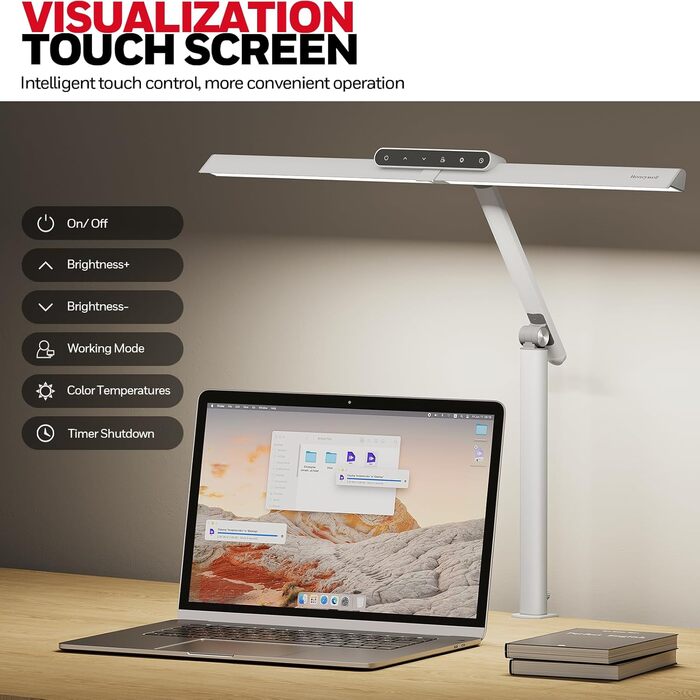 LED лампа Honeywell HJ1 Sunturalux™ для офісу та дому: регульоване світло, кріплення, захист очей, гнучкий дизайн
