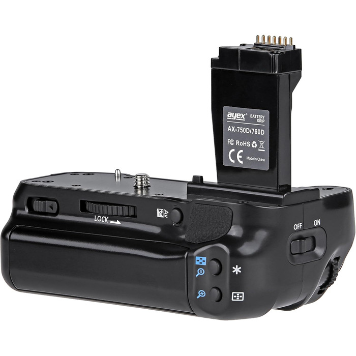 Акумуляторний хватка (Battery Grip) для Canon EOS 760D 750D IX8 T6S T6I сумісний з BG-E18, чорний