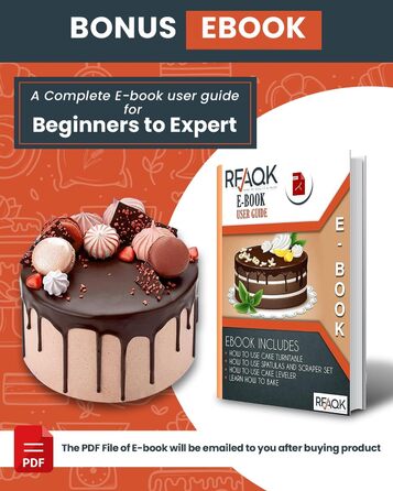 Набір для випічки тортів RFAQK 50-в-1: обертовий стіл, 12 підставок, цукрове декорування, вирівнювач 31.5 см